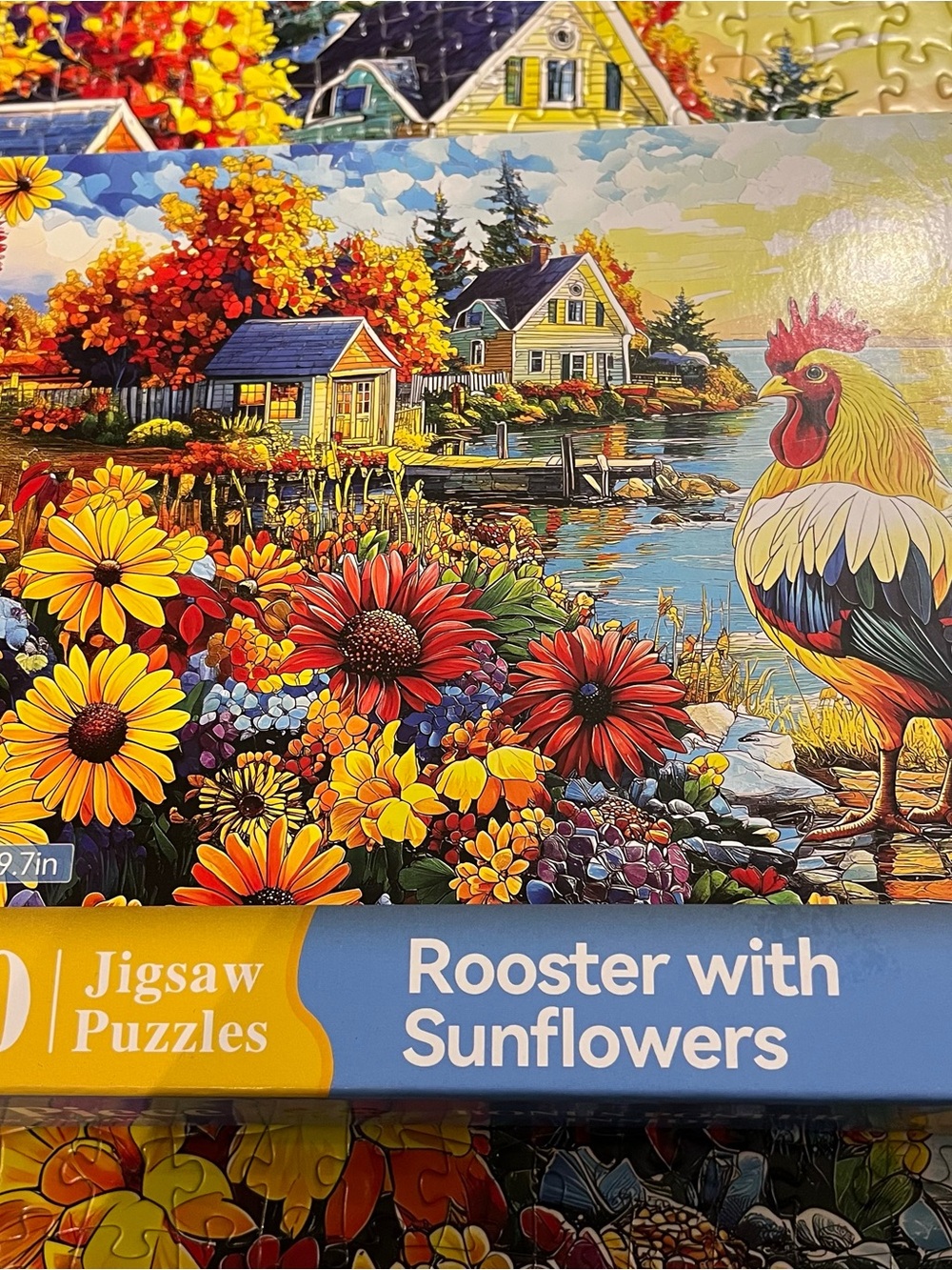 Rooster with Sunflowers Jigsaw Puzzle - Vibrant Multi-Color